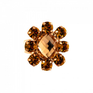 Inel placat cu Aur roz de 24K, cu cristale originale, Breakfast at Tiffany’s | 7156-2010RG