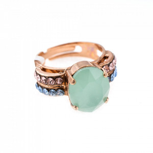 Inel placat cu Aur roz de 24K, cu cristale Swarovski, California Dreaming | 7123-1067RG-Multicolor-7645