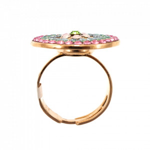 Inel placat cu Aur roz de 24K, cu cristale Swarovski, Eternity | 7078/1-1028RG-Multicolor-5085