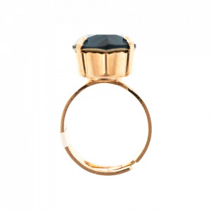 Inel placat cu Aur roz de 24K, cu cristale Swarovski, Nightfall | 7098/5-207RG-Albastru-8185