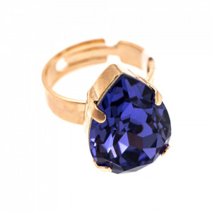 Inel placat cu Aur roz de 24K, cu cristale Swarovski, Romance | 7098/5-539RG-Mov-7615