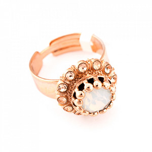 Inel placat cu Aur roz de 24K, cu cristale Swarovski, Tiara Day | 7173-2333RG-Multicolor-7735