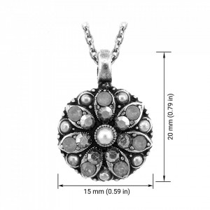 Pandantiv cu lant placat cu Argint 925, cu cristale Swarovski, Guardian Angel | 5212-747SP-Negru-7305