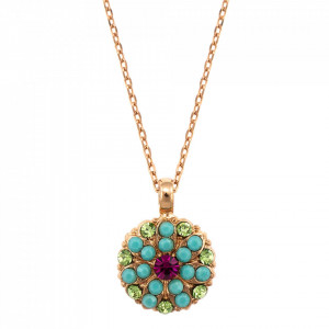 Pandantiv cu lant placat cu Aur roz de 24K, cu cristale Swarovski, Guardian Angel | 5212-333RG-Multicolor-6825
