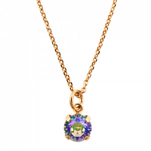 Pandantiv cu lant placat cu Aur roz de 24K, cu cristale Swarovski, Bohemian Rhapsody | 5440-200RG-Mov, Multicolor-8925