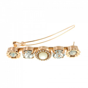 Agrafa de par placata cu Aur roz de 24K, cu cristale Swarovski, Seashell | 9006-M1201RG-Multicolor-6526