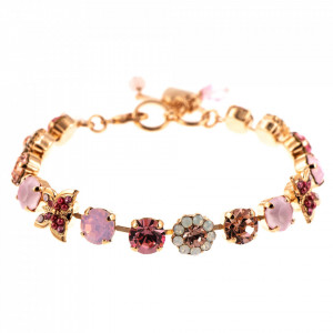 Bratara placata cu Aur roz de 24K, cu cristale Swarovski, Antigua | 4063-223-1RG-Roz-1236