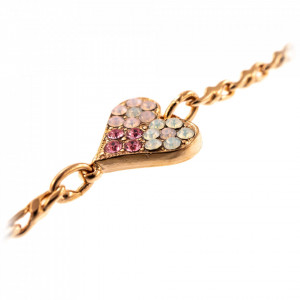 Bratara placata cu Aur roz de 24K, cu cristale Swarovski, Antigua | 4322/2-223-1RG-Roz-1516