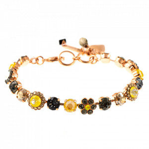 Bratara placata cu Aur roz de 24K, cu cristale Swarovski, Lemon Emigrant | 4173/3-1121RG-Multicolor-1436
