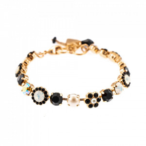 Bratara placata cu Aur roz de 24K, cu cristale Swarovski, St. Martin - Caribbean Life | 4173/3-M87-3RG-Multicolor-1446
