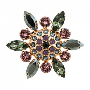 Brosa placata cu Aur roz de 24K, cu cristale Swarovski, Bohemian Rhapsody | 2123-1208RG-Mov-1226