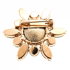 Brosa placata cu Aur roz de 24K, cu cristale Swarovski, Bohemian Rhapsody | 2123-1208RG-Mov-1616