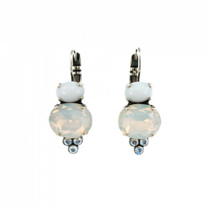 Cercei placati cu Argint 925, cu cristale Swarovski, Forever | 1413/3-5087SP6-Alb-5596