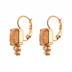Cercei placati cu Aur roz de 24K, cu cristale originale, Breakfast at Tiffany’s | 1009-2010RG6