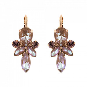 Cercei placati cu Aur roz de 24K, cu cristale Swarovski, Cappuccino DeLite | 1030/70-148212RG6-Multicolor-1366