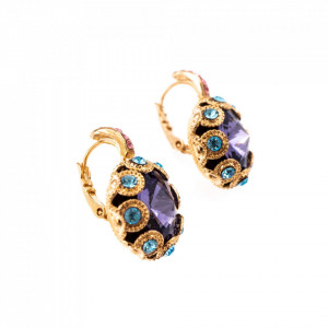 Cercei placati cu Aur roz de 24K, cu cristale Swarovski, Cotton Candy - The Sweet Life | 1386-144RG6-Multicolor-5886