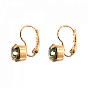 Cercei placati cu Aur roz de 24K, cu cristale Swarovski, Earl Grey | 1440-215RG6-Gri-9066