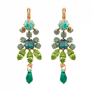Cercei placati cu Aur roz de 24K, cu cristale originale, Fern | 1529SO-M2143RG6