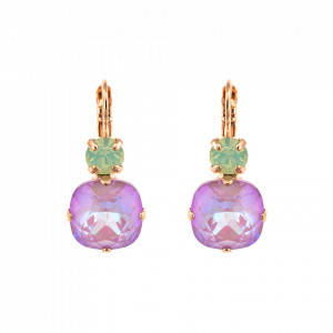 Cercei placati cu Aur roz de 24K, cu cristale Swarovski, Lavender | 1326/30-1910RG6-Multicolor-5396