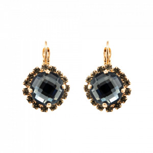Cercei placati cu Aur roz de 24K, cu cristale Swarovski, Nightfall | 1137/1A-215-3RG6-Albastru-2046
