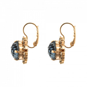 Cercei placati cu Aur roz de 24K, cu cristale Swarovski, Nightfall | 1137/1A-215-3RG6-Albastru-2246