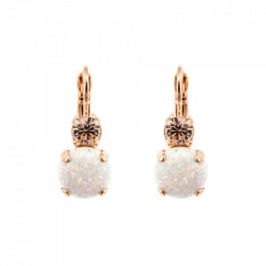 Cercei placati cu Aur roz de 24K, cu cristale Swarovski, Seashell | 1062SO-391M9RG6-Alb-1626
