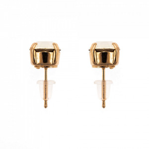 Cercei placati cu Aur roz de 24K, cu cristale Swarovski, Seashell | 1440-234RG2-Alb-6336