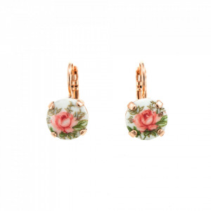 Cercei placati cu Aur roz de 24K, cu cristale Swarovski, Seashell | 1445-13831RG6-Multicolor-6016