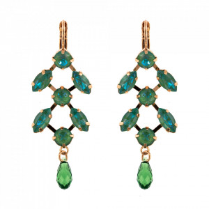 Cercei placati cu Aur roz de 24K, cu cristale Swarovski, Silky Sage DeLite | 1105-169169RG6-Verde-1926