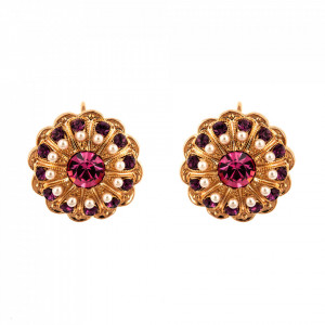 Cercei placati cu Aur roz de 24K, cu cristale originale, Take my Breath Away| 1189-1156RG6