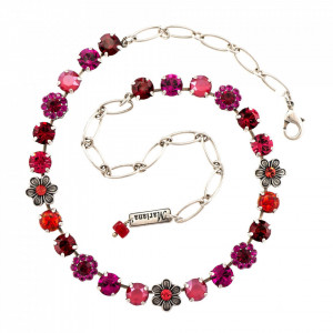 Colier placat cu Argint 925, cu cristale Swarovski, FireFly | 3068/4SO2-M2140SP-Rosu-6716