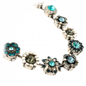 Colier placat cu Argint 925, cu cristale Swarovski, Nightfall | 3123-1114SP-Albastru-6746