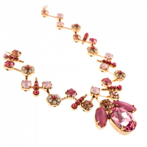 Colier placat cu Aur roz de 24K, cu cristale Swarovski, Antigua | 3420-223-1RG-Roz-6706