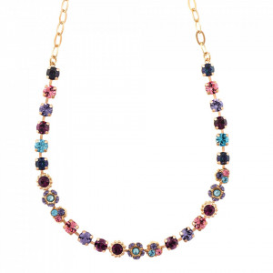 Colier placat cu Aur roz de 24K, cu cristale Swarovski, Cotton Candy - The Sweet Life | 3028/1-144RG-Multicolor-6246