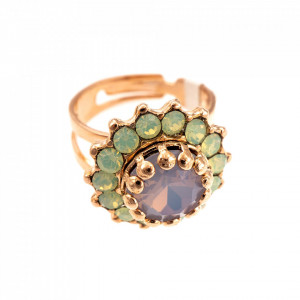 Inel placat cu Aur roz de 24K, cu cristale Swarovski, Lavender | 7163-1910RG-Multicolor-7716