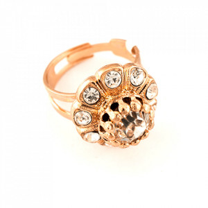 Inel placat cu Aur roz de 24K, cu cristale Swarovski, On a Clear Day | 7211-001001RG-Transparent-7766