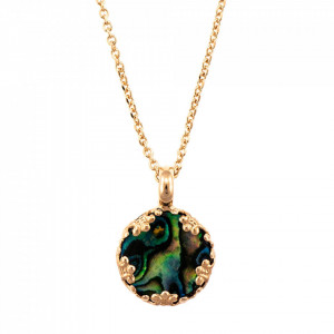 Pandantiv cu lant placat cu Aur roz de 24K, cu cristale Swarovski, Fern | 5323/2-M81RG-Multicolor-6896