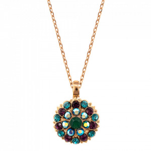 Pandantiv cu lant placat cu Aur roz de 24K, cu cristale Swarovski, Guardian Angel | 5212-1025RG-Multicolor-6796