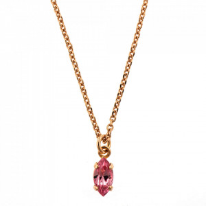 Pandantiv cu lant placat cu Aur roz de 24K, cu cristale Swarovski, Antigua | 5633/51-223RG-Roz-7006