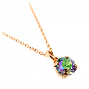 Pandantiv cu lant placat cu Aur roz de 24K, cu cristale Swarovski, Bohemian Rhapsody | 5440-200RG-Mov, Multicolor-8926