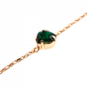 Bratara placata cu Aur roz de 24K, cu cristale Swarovski, Emerald | 4100/2-205RG-Verde-1387