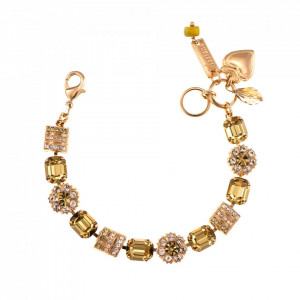Bratara placata cu Aur roz de 24K, cu cristale Swarovski, Jackie | 4099-39132RG-Bej-927