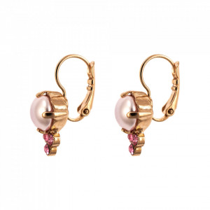 Cercei placati cu Aur roz de 24K, cu cristale Swarovski, Antigua | 1010-121223RG6-Roz-1707