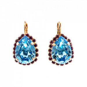 Cercei placati cu Aur roz de 24K, cu cristale Swarovski, Cotton Candy - The Sweet Life | 1098/3-144RG6-Multicolor-1847