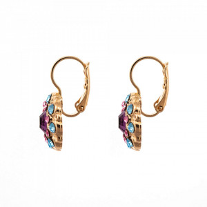 Cercei placati cu Aur roz de 24K, cu cristale Swarovski, Cotton Candy - The Sweet Life | 1417-144RG6-Multicolor-5977