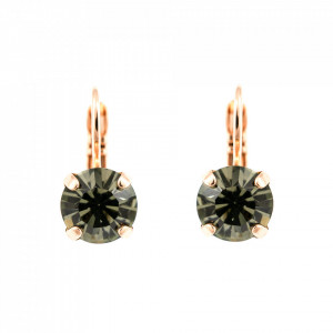 Cercei placati cu Aur roz de 24K, cu cristale Swarovski, Earl Grey | 1440-215RG6-Gri-9067