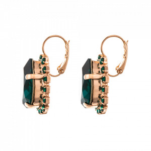 Cercei placati cu Aur roz de 24K, cu cristale Swarovski, Emerald | 1098/3-205205RG6-Verde-2127