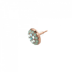 Cercei placati cu Aur roz de 24K, cu cristale Swarovski, Fern | 1416-2677RG2-Verde-5967