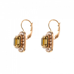 Cercei placati cu Aur roz de 24K, cu cristale Swarovski, Jackie | 1040/1-39132RG6-Bej-1767