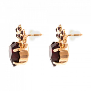 Cercei placati cu Aur roz de 24K, cu cristale Swarovski, Lady In Red | 1543-208208RG2-Rosu-6497